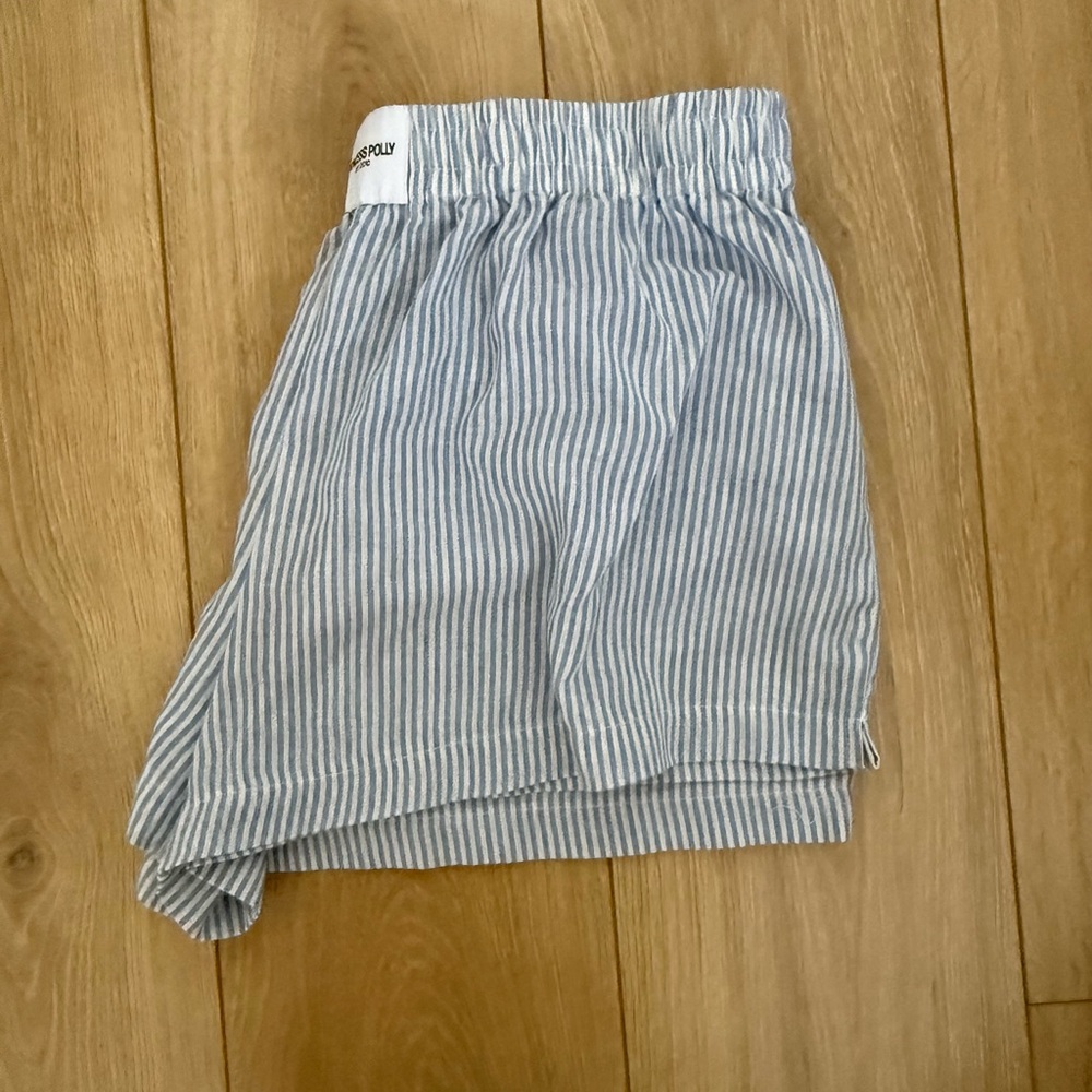 Princess Polly Blue and White Striped High Waist Shorts